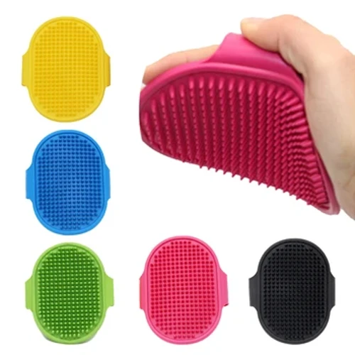 Escova de borracha macia para animais de estimação, pente de silicone para banho de animais de estimação, pente massageador, removedor de pelos, suprimentos para animais de estimação, equipamento de l