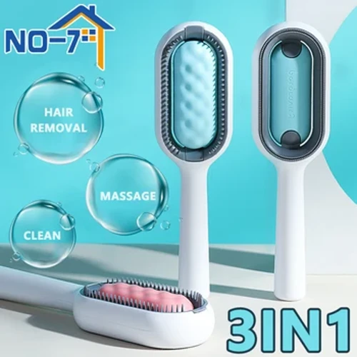 Escova removedora de pelos longos 3 em 1 para gatos, pente de silicone para limpeza de animais de estimação com tanque de água e acessórios para produtos para animais de estimação