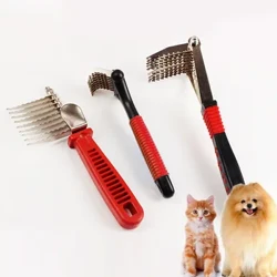Hausdéier Open Knot Kam Dematting Raséierapparat Rake Pinsel Hond Kamm Pfleeg Tools Entfernt Knäpper Matte Pelz & Wickelen sanft fir Hënn & Kazen