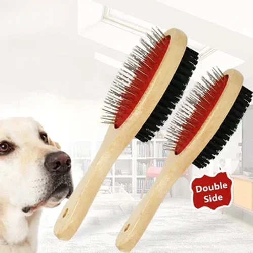 1PCs Pet Comb Grooming ʻElua ʻaoʻao Pet Comb Big Dog Brush Nani Nani no nā pōpoki ʻīlio lauoho lāʻau wehe ʻana i ka pulu palupalu nā lako ʻīlio.