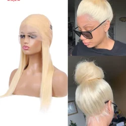 Perucă cu dantelă 360 păr uman pre smuls 613 Peruci frontale cu dantelă colorate în blondă Perucă frontală din dantelă cu coadă de cal drept osoasă