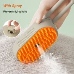 Cat Damp Pinsel Dampmaschinnen Hond Pinsel 3 an 1 Elektresch Spray Kazen Hoer Pinselen fir Hausdéieren Fleeg Massage Kamm Kaz Hond Hoerentfernung Kamm
