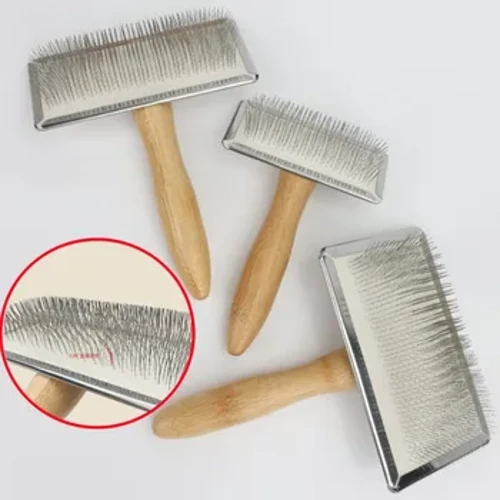 Sisir Anjing Kayu Solid Sikat Anjing Peliharaan Rambut Remover Pijat Sikat Kucing Perawatan Hewan Peliharaan Stainless Steel Sisir untuk Simpul Rambut Kucing Pembukaan
