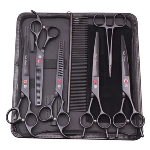 Roxo Dragão Dog Grooming Tesoura Kit 7 "6.5" Inoxidável Tesoura Curva para Animais de Estimação Tesoura de Desbaste Tesoura Reta Chunker Z3002