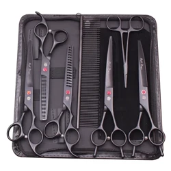 Purple Dragon Dog Grooming Guraize Kit 7" 6,5" Alderdoilgaitza Pet Kurba Artaziak Mehetzeko Guraizeak Artazi zuzenak Chunker Z3002
