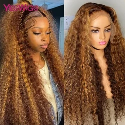 I-HD Gqamisa I-Wig Izinwele Zomuntu Ezinsundu Uleyisi Wangaphambili Iwigi Uju Lwezinwele Ezimhloshana ezinombala Osontekile Womuntu 360 I-Deep Wave Egcwele Ileyisi Yangaphambili Iwigi