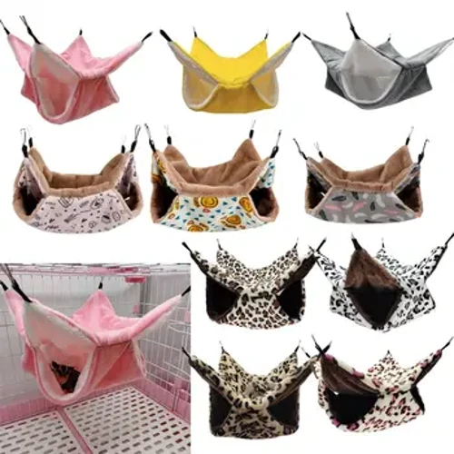 Hamster Hammock Tonn Plush Ainmhithe Beaga Mála Codlata Tiús Ciseal Dúbailte Nead Peataí Rat Iora Teach Cage Crochta