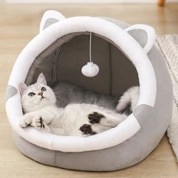 Leaba Cat gleoite Teach Peataí Kitten Lounger Cushion Puball Madraí Beaga Mata Ciseán In-nite Ciseán Uaimheanna Bog le haghaidh Soláthairtí Leaba Tí Cat