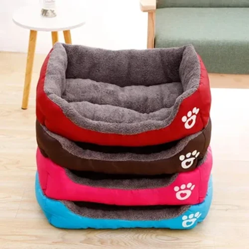 Kjæledyr Stor hundeseng Varmt hus Godterifarget firkantet reir Kjæledyrkennel for små middels store hunder Katt Valp Plus Size Hundekurver