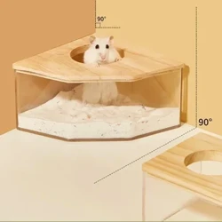 Kamar Mandi Hamster Kotak Pasir Penuh Transparan Urin Basin Pasir Beruang Emas Perlengkapan Mandi Pasir Wadah Kamar Mandi Hamster