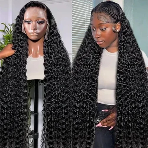 wig les hd 13x6 gwallt dynol Wig Cyrliog i Ferched Dewis Wedi'i Blycio'n Ddi-glud 30 40 Modfedd Ton Ddofn Loose Ton Ddŵr Wigiau Blaen