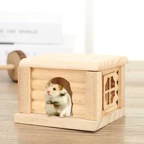 Hamster House Cage Decor Hamster Hideout with Window Rabbit Habitats for Gerbils Dwarf Hamster Lemmings Mouse Small Animals