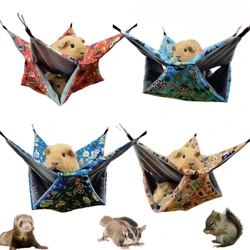 Hai Lớp Thú Cưng Võng Sang Trọng Ấm Giường Lồng Hamster Ngủ Miếng Lót In Hình Chuột Lang Giường Bộ Gặm Nhấm Võng Chinchilla Ngôi Nhà Nhỏ