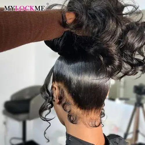 360 Llawn HD Lace Wig Blaen 180% 13x6 Corff Tonfedd Lace Wig Blaen Periw Gwallt Dynol Periw Ar gyfer Merched Du 34 36In 13x4 Lace Wig