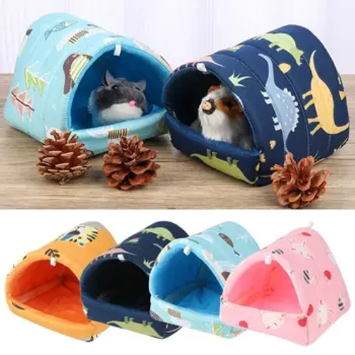 Qulay hamster uyi kichik hayvonlar uchun uyqu to'shagi Yumshoq gvineya cho'chqasi uyasi issiq to'shak, quyon sincaplari uchun mini qafas