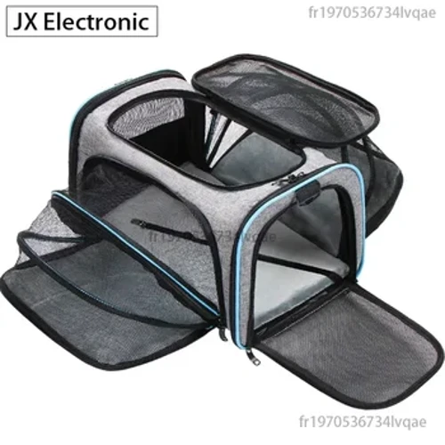 Pet Carrier Expandabil Platabil pentru câini moale rucsac 5 uși deschise cu benzi reflectorizante pentru animale de companie purtător de pungi pentru pisici cățeluș