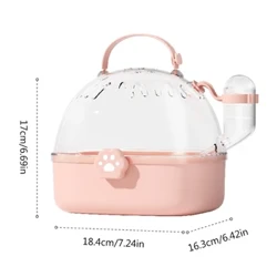 Kandang Hamster Outdoor Carrier Portable Kandang Hamster dengan Penutup Flip Besar yang Jelas untuk Hamster Burung Membawa Perlengkapan Hewan Peliharaan Dropship