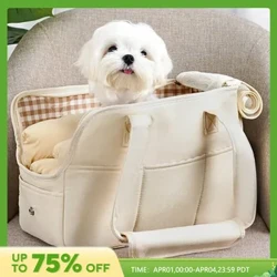 Di Động Cho Thú Cưng Chó Tàu Sân Bay Đeo Vai Túi Xách Tay Du Lịch Dành Cho Chó Nhỏ Mèo Thú Cưng Sling Tàu Sân Bay Dễ Dàng Mang Theo Trắng Xám