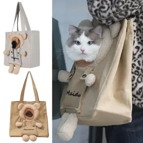Bag Cludo Cŵn Cat Canvas Tote Cludiant Awyr Agored Un Bag Ysgwydd ar gyfer Cŵn Bach Bag llaw Cwdyn Cludwr Cŵn Bach Teithio Anifeiliaid Anwes Ca Q9N0