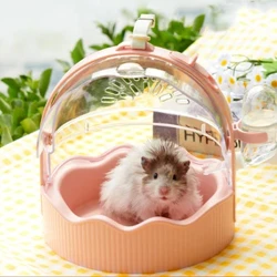 Iompróir Hamster Peataí Beaga Guine Mála Iompróir Muc Cage Taistil Hamster Inaistrithe Le Poill Aerála Strap ghualainn Buidéal Uisce