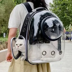 Sac de Transport pour chat de compagnie espace sacs à dos pour animaux de compagnie respirant Portable sac à dos Transparent chiot chien Transport transporteur espace Capsule sacs