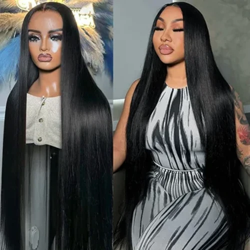 180 Ukuminyana 13x6 I-Transparent Straight Iwigi Yangaphambili Izinwele Zomuntu ZaseBrazilian 30 40 Intshi Yethambo Eliqondile Amawigi Angaphambili Abesifazane