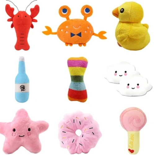 Léif Welpen Hond Kaz Squeaky Toy Bite Resistent Hausdéier Chew Spillsaachen fir Kleng Hënn Déieren Form Maskottchen Accessoiren Zabawki Dla Psa