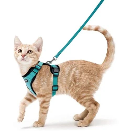 Cat Harness at Leash para sa Paglakad, Escape Proof Soft Adjustable Vest Harnesses para sa Cat, Breathable Reflective Strips Jacket
