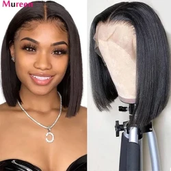 Peruca reta bob frente do laço perucas de cabelo humano para as mulheres hd transparente completa do laço peruca frontal sem cola peruca cabelo humano