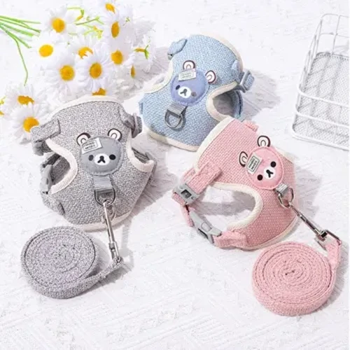 Dây Xích Chó Dễ Thương Áo Vest Dành Cho Thú Cưng Nhỏ Mèo Con Quần Lót Không Đường May Loại Thoáng Khí Có Thể Điều Chỉnh Ngực Dây Ngoài Trời Đi Bộ Đồ Cho Thú Cưng