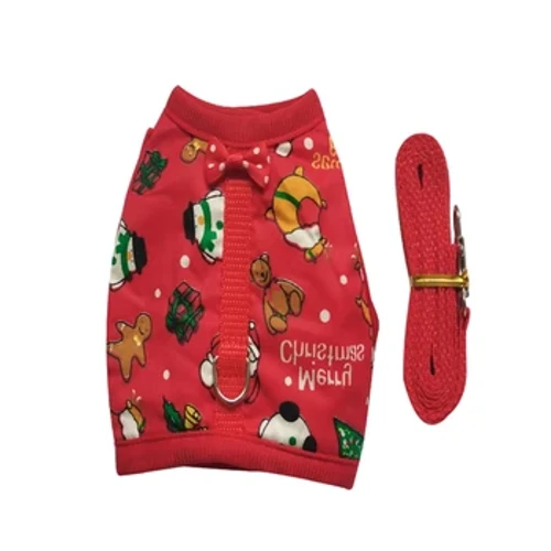Fretharnas en riem Konijn Kerstvest Klein dier Buiten wandelen Leuke kleding voor Chinchilla