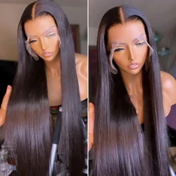 250% 13x6 HD Veletta Frontale Parrucca Diritta Trasparente Anteriore Del Merletto Parrucche Dei Capelli Umani Per Le Donne Parrucca Brasiliana Dei Capelli Umani pre pizzicate 200