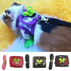 Pet Hamster Harness Vest Adjustable Leash Set para sa Guinea Pig Chinchilla Rabbit Traction Rope Chest Harness Small Animal Outdoor