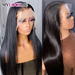13x6 asgwrn syth gwallt dynol wig flaen Las 5x5 ludiog wigiau les ar gyfer menywod sydd wedi'u pluo ymlaen llaw â gwallt babi 13x4 flaen les wig