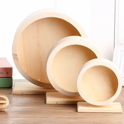 Hamster Bánh Xe Thú Cưng Đồ Chơi Thú Cưng Gỗ Tự Nhiên Chạy Im Lặng Hamster Con Lăn Bánh Xe Quay Chạy Bộ Tập Thể Dục Lồng