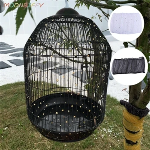 ʻO ka Nylon Mesh Cage Cover Shell Skirt Net Hoʻomaʻemaʻe maʻalahi i ka hopu hua kiaʻi kiaʻi manu nā mea pono Airy Mesh Parrot Cage Net.