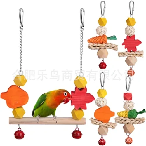 LỒNG CHIM Đồ Chơi Cho Vẹt Gỗ Chim Xoay Đáng Tin Cắn Nhai Cắn Cầu Vẹt Đồ Chơi Nhiều Màu Sắc Chim Nhai Đồ Chơi Đồ Cho Thú Cưng
