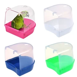 Gantung Burung Mandi Kubus Parrots Bathtub Bath Shower Box Kandang Aksesori untuk Burung Kecil Kenari Budgerigar Cockatiel Lovebird Kotak