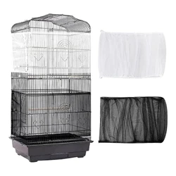 Bird Cage Cover Catcher Guard Net Cover Bird Nylon Mesh Airy Cage Soft Stretchy Skirt for Round Square Cages Parrot Accessories