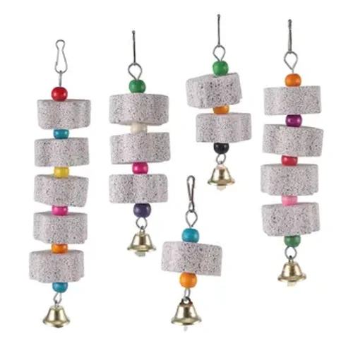 Stone Mineral Chew Toy για Στολίδι Παπαγάλος Pet Προμήθειες Παιχνίδι Κλουβί πουλιών Grinding Stone Flower Shape Chew Bite