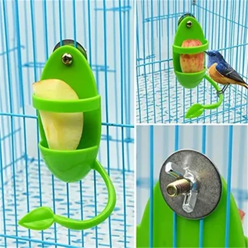 Parrot Feeder อาหารนกแขวนกรง Perching กรอบ Fun Bird Cage Feeder Parrot Feeding ของเล่นพลาสติก Pet Feeding กรงอุปกรณ์เสริม