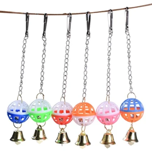 Amathoyizi Amathoyizi E-Cute Parrot I-Pet Bird Parakeet Khuphuka Iluma Hlafuna Nge-Hanging Swing Bell Ball Bird Toy Pet Supplies Ye-Parakeet Cockati