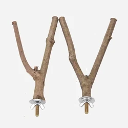 1Pc Hamster Branch Perches Para sa Bird Cage 15cm Pet Parrot Raw Wood Fork Tree Branch Stand Rack Toy