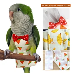 Popok Burung Beo dengan Dasi Kupu-kupu Lucu Buah Warna-warni Bunga Cockatiel Merpati Kecil Menengah Besar Burung Hewan Peliharaan Setelan Penerbangan Pakaian Bisa Dicuci