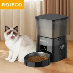 ROJECO Automatisk kjæledyrmater-knappversjon Automatisk kattematdispenser tilbehør Smart Control kjæledyrmater for katter Tørrfôr for hunder