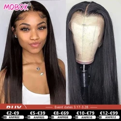13x4 Spëtzefront Mënsch Hoer Perücke Mat Pre-gepléckt Baby Hoer Kierper Welle Peruanesch 4x4 Spëtzekleeder Perücke Straight Hoer Fir Fraen