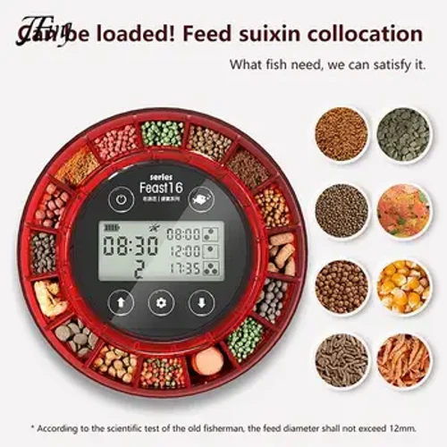 Máy cho cá ăn tự động cho bể cá Máy phân phối thức ăn tự động có hẹn giờ Bộ hẹn giờ có thể sạc lại với màn hình LCD