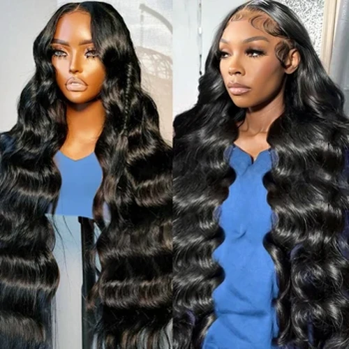 250 Density Body Wave 13x4 13x6 HD Transparent Lace Frontal Human Hair Wig Brazilian 30Inch Water Wave Lace Front Wig Para sa Babae