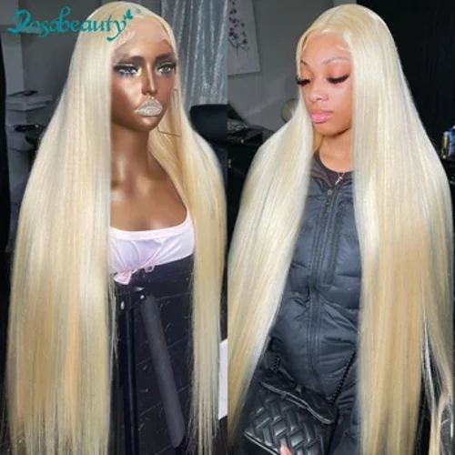Rosabeauty 250% Full 13x6 HD 613 Blond krajková přední paruka Brazilská barevná rovná 13x4 krajka přední paruka z lidských vlasů pro ženy