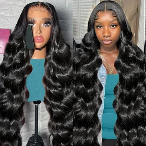 Tewjig 250 densidade onda do corpo 13x6 hd peruca frontal de renda transparente cabelo humano 30 40 Polegada 13x4 perucas de renda frontal para mulher